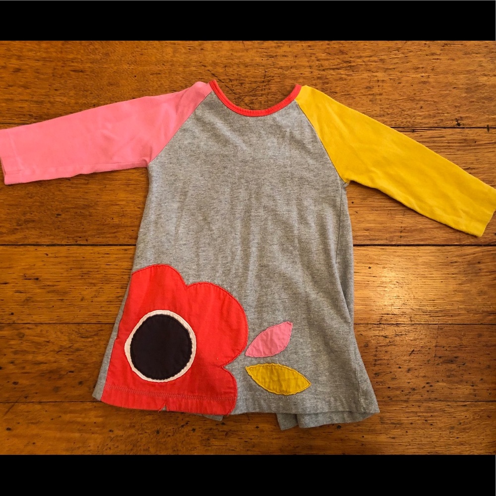 Baby Boden cotton button down appliqué dress